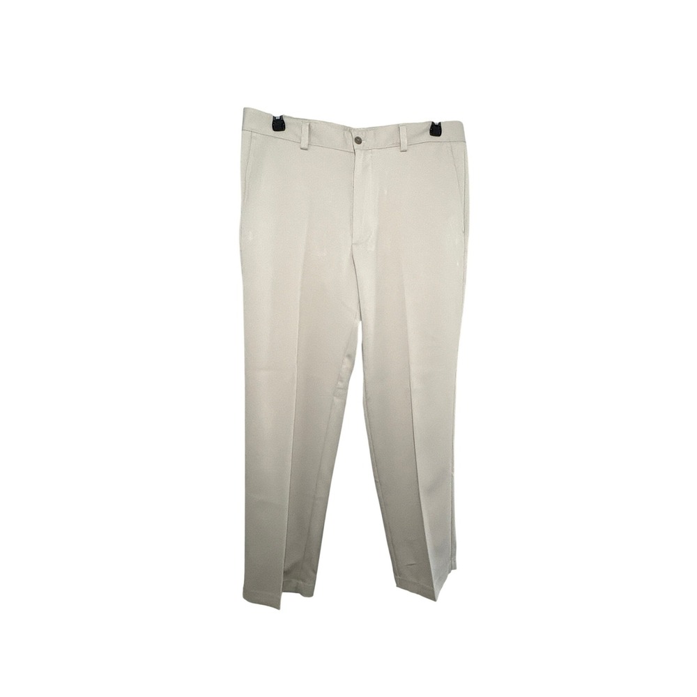 IZOD Mens Beige Khaki Dress Pants Flat Front Straight Leg 36x30 IZR-CC-500T